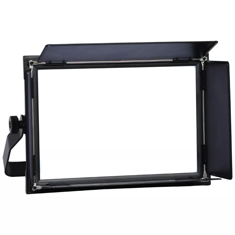 01 100W Bi-color LED Video Soft Light 3000-6000K Ra95+ 120° 3000-6000K Fanless DMX RDM LCD Display Die-Cast Aluminum 4 Dimming Curves 4 Barndoors Studio Lighting for Photography Interview Church Lecture Gallery