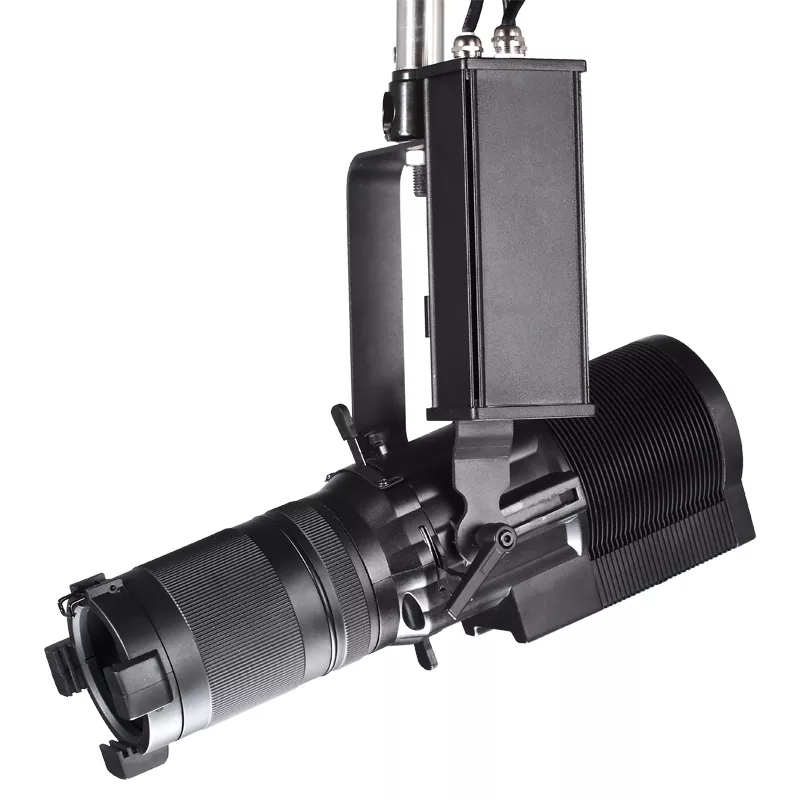 80W IP65 Waterproof LED Profile Spotlight High CRI Ra95 50000H Lifespan Manual Focus Adjustable Beam Angle DMX RDM Silent Fanless Stage Effect Lighting for Performance Wedding Event Venue Indoor Outdoor Entertainment Show