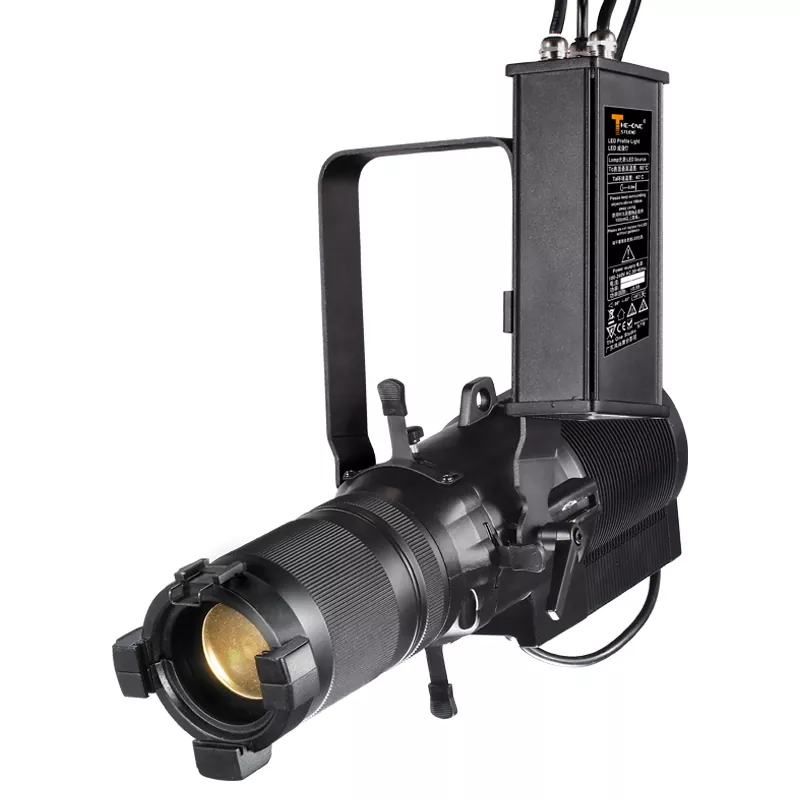 80W IP65 Waterproof LED Profile Spotlight High CRI Ra95 50000H Lifespan Manual Focus Adjustable Beam Angle DMX RDM Silent Fanless Stage Effect Lighting for Performance Wedding Event Venue Indoor Outdoor Entertainment Show