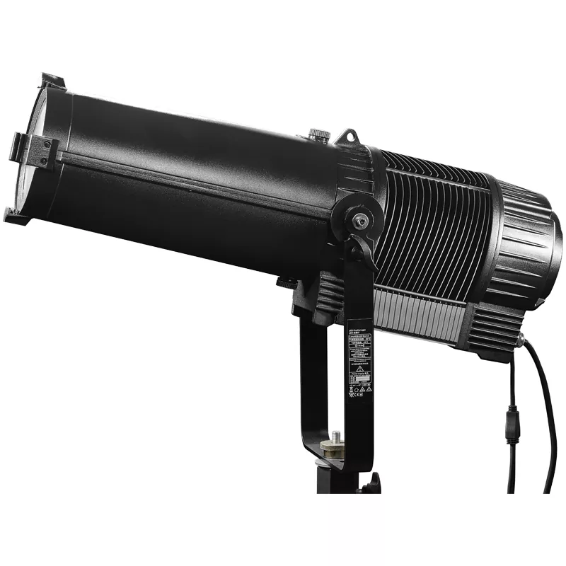 04 IP65 300W LED Ellipsoidal Light Spotlight Auto Zoom DMX Shutter Cutting RGBAL CW WW Die‑Cast Aluminum Silent Fanless Stage Lighting DMX512 RDM Outdoor for Stadium Show Plaza Museum Landscape