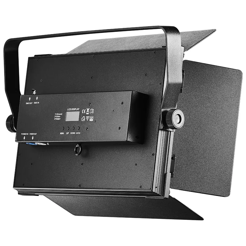 05 100W Bi-color LED Video Soft Light 3000-6000K Ra95+ 120° 3000-6000K Fanless DMX RDM LCD Display Die-Cast Aluminum 4 Dimming Curves 4 Barndoors Studio Lighting for Photography Interview Church Lecture Gallery