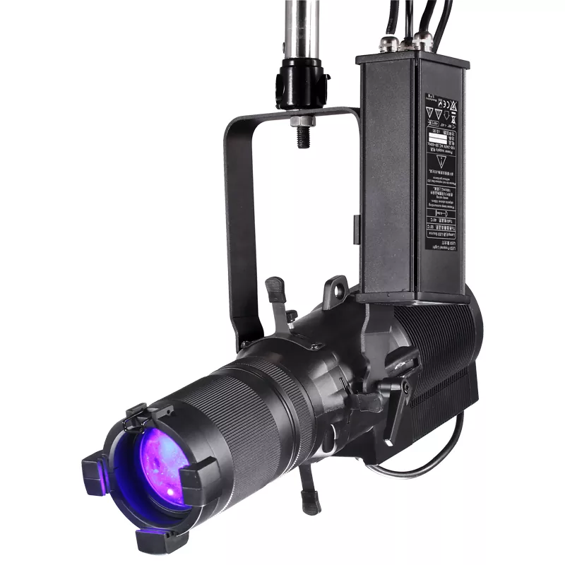 80W IP65 Waterproof LED Profile Spotlight High CRI Ra95 50000H Lifespan Manual Focus Adjustable Beam Angle DMX RDM Silent Fanless Stage Effect Lighting for Performance Wedding Event Venue Indoor Outdoor Entertainment Show