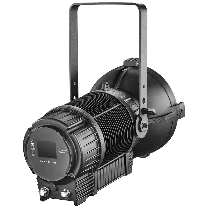 IP54 Waterproof 300W 600W LED Fresnel Light Auto Zoom 15-55° RGBAL 5in1 Die-Cast Aluminum 2700-12000K CCT CRI90+ DMX RDM Fanless Outdoor Stage Lighting Spotlight for Theater Gala Concert Church Ceremony
