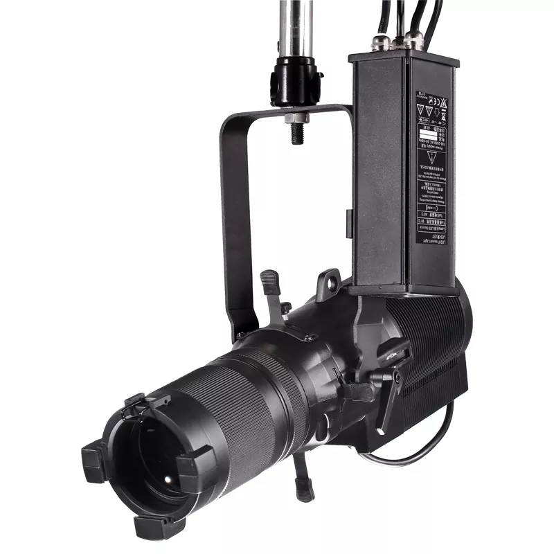 80W IP65 Waterproof LED Profile Spotlight High CRI Ra95 50000H Lifespan Manual Focus Adjustable Beam Angle DMX RDM Silent Fanless Stage Effect Lighting for Performance Wedding Event Venue Indoor Outdoor Entertainment Show