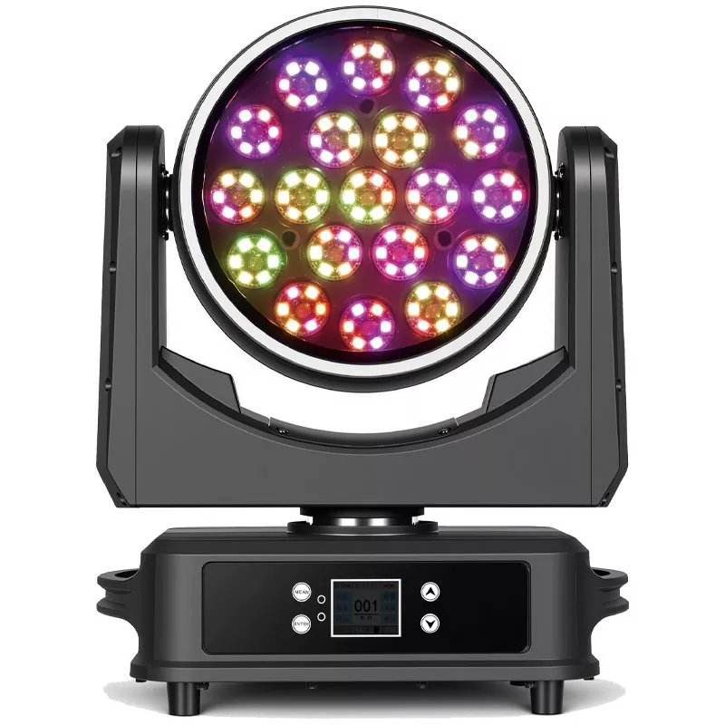 19*30W ZOOM Moving Head IP65 LED Strip+Fill Ring RGBW Wash Light 550W for Outdoor Stage Culture Events Show DMX/Sound Control
