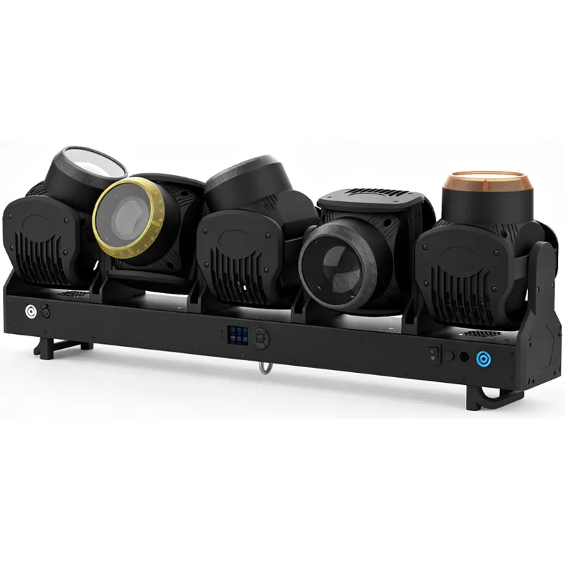 New 5 Heads 120W RGB Lemon Yellow Moving Head Light DMX512 RDM Control Beam Wash Strobe Effect Stage Lighting for Disco Wedding Club Park Event