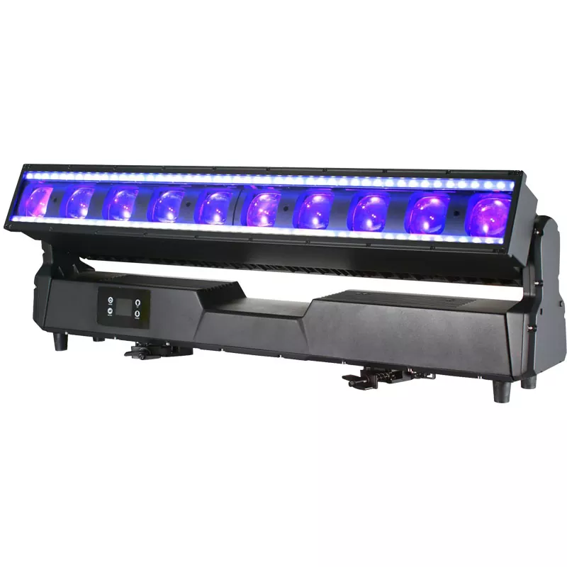 IP65 Waterproof 10*60W RGBW 4in1 Rattlesnake Zoom Bar Light 2.5°-32° Zoom RDM DMX Control Individual Control Stage Lighting for Outdoor Concert Show Festival Bar Landscape Club Events