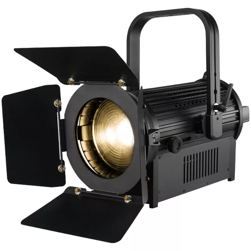 2 200W Fanless LED Fresnel Light Bi-Color/RGBW 15-50° Manual Zoom CRI90+ Die-Cast Aluminum Silent DMX512 RDM 4 Dimming Curves Professional Stage Lighting Spotlight for Broadcast Shooting Studio TV Show