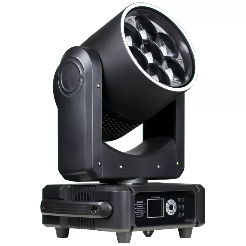 Mini 7*60W RGBW Bee Eye Moving Head Light 4°-55° Zoom 50000h Lifespan RGB LED Ring Strobe Static Dynamic Effects Stage Show Event Lighting CTT 4 Dimming Curves DJ Disco Party Light