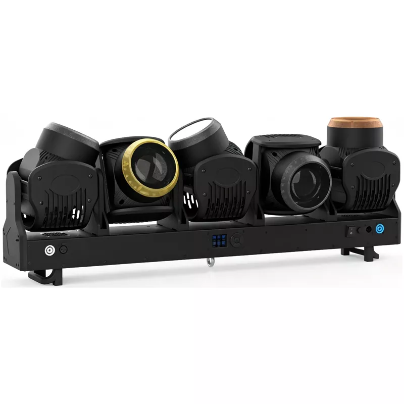 New 5 Heads 120W RGB Lemon Yellow Moving Head Light DMX512 RDM Control Beam Wash Strobe Effect Stage Lighting for Disco Wedding Club Park Event