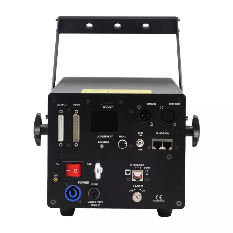 3 10W Full Diode RGB Laser Light 40KPPS Scanner ILDA DMX512 Sound Auto Control Dual Layer Structure Safety Protection Stage Laser Lamp for Live Concert Bar Club Party Stage Show Banquet Entertainment Hall Gathering Holiday Celebration