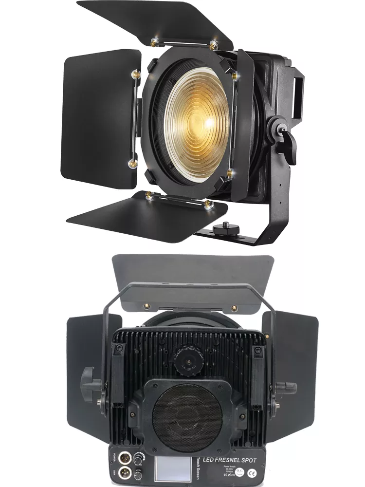 34 100W 200W LED Folding Fresnel Spotlight RGBW Single Color 20-55° Manual Zoom MEAN WELL Power DMX RDM Fanless Studio Broadcase Lighting for Gallery Photography Ceremony TV Show Charity Event