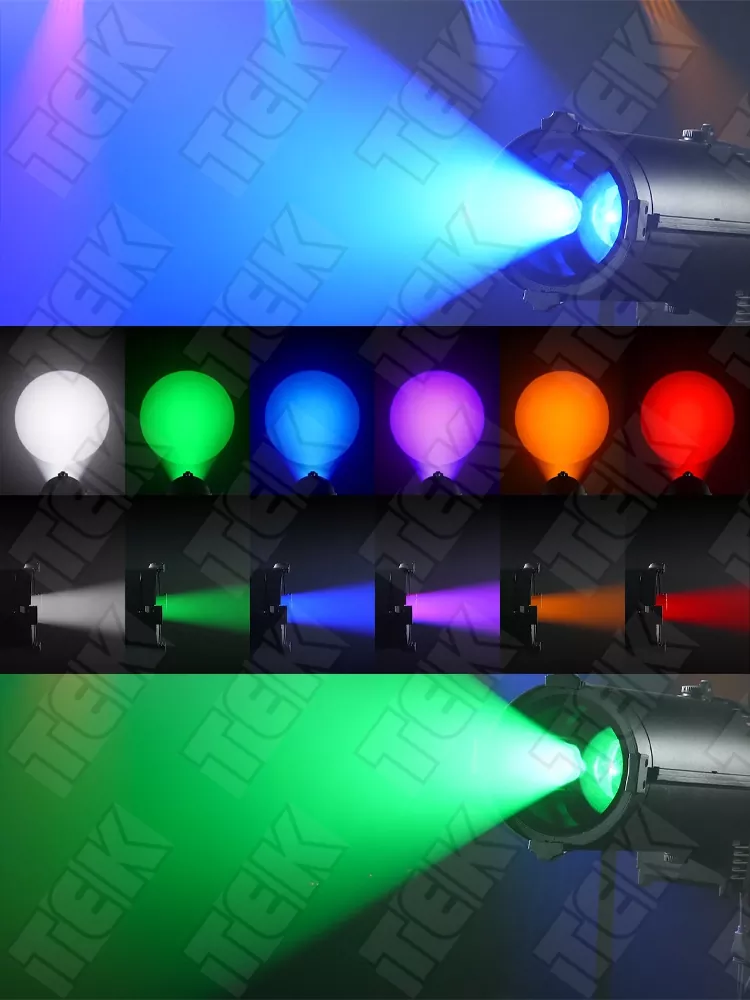 34-9 IP65 300W LED Ellipsoidal Light Spotlight Auto Zoom DMX Shutter Cutting RGBAL CW WW Die‑Cast Aluminum Silent Fanless Stage Lighting DMX512 RDM Outdoor for Stadium Show Plaza Museum Landscape