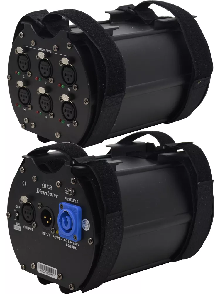 34 拷贝 6-Way DMX512 Distributor 1-In 6-Out Isolated Amplifier Neutrik 3Pin XLR PowerCON Multi Mount LED Indicator Stage Lighting Controller for Light Event Club Lighting Rental Mobile Show Signal Amp