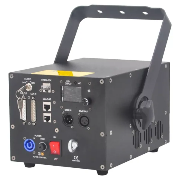 4 15W RGB Laser Light 25KPPS Bluetooth High Speed Scanner ±25° Wide Scanning Angle IP51 Waterproof APP DMX ILDA Interface Indoor Stage Laser Projector Beam Effect for Club Performance Venues Entertainment Events