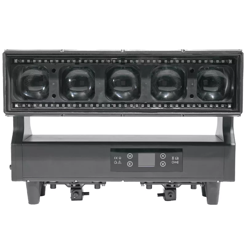 4 IP65 Waterproof 5*60W RGBW 4in1 LED Zoom Bar Light 2.5°-32° Zoom RDM DMX Control Individual Control 2500K-7000K CTT Linear Zoom Stage Event Lighting for Concert Festival Wedding Landscape Bar
