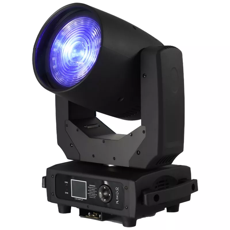 4 150W LED Zoom Wash Moving Head 120W RGBL Main Light 24pcs RGB Ring Light 4°-48° Zoom Frost Effect 16bit Pan Tilt Stage Event Lighting for Banquet Show Club DJ Studio TV Station