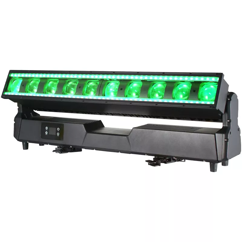IP65 Waterproof 10*60W RGBW 4in1 Rattlesnake Zoom Bar Light 2.5°-32° Zoom RDM DMX Control Individual Control Stage Lighting for Outdoor Concert Show Festival Bar Landscape Club Events