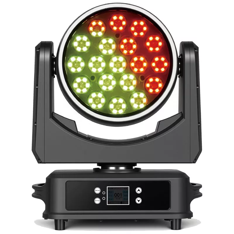 4 19*30W ZOOM Moving Head IP65 LED Strip+Fill Ring RGBW Wash Light 550W for Outdoor Stage Culture Events Show DMX/Sound Control