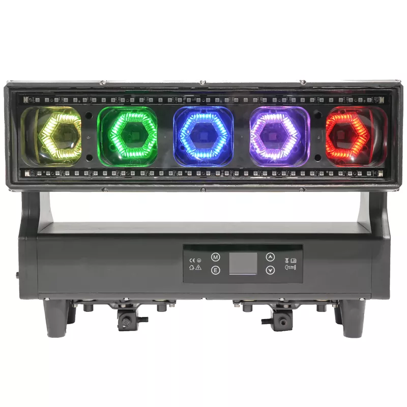 5 IP65 Waterproof 5*60W RGBW 4in1 LED Zoom Bar Light 2.5°-32° Zoom RDM DMX Control Individual Control 2500K-7000K CTT Linear Zoom Stage Event Lighting for Concert Festival Wedding Landscape Bar