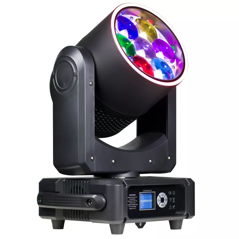 Mini 7*60W RGBW Bee Eye Moving Head Light 4°-55° Zoom 50000h Lifespan RGB LED Ring Strobe Static Dynamic Effects Stage Show Event Lighting CTT 4 Dimming Curves DJ Disco Party Light