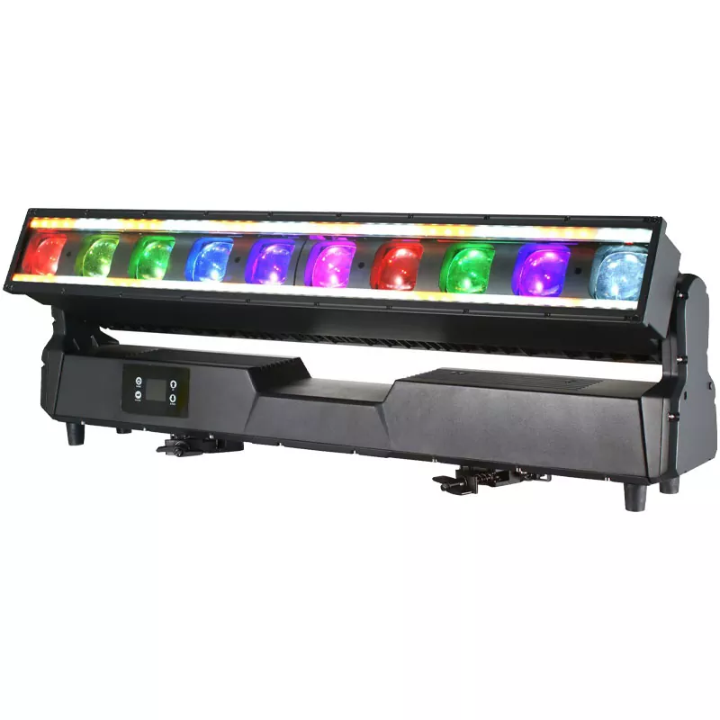 IP65 Waterproof 10*60W RGBW 4in1 Rattlesnake Zoom Bar Light 2.5°-32° Zoom RDM DMX Control Individual Control Stage Lighting for Outdoor Concert Show Festival Bar Landscape Club Events