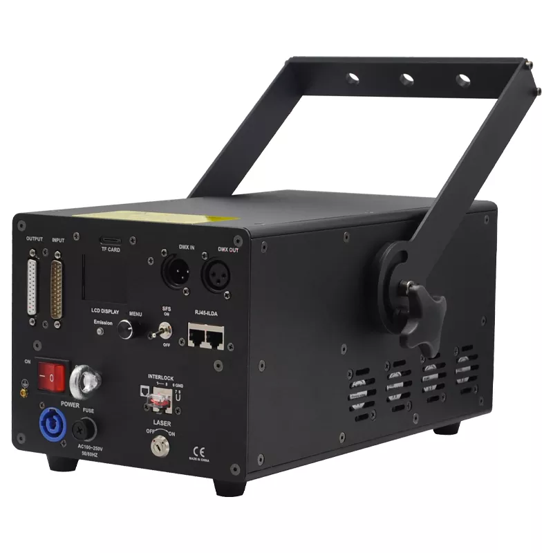 5 10W Full Diode RGB Laser Light 40KPPS Scanner ILDA DMX512 Sound Auto Control Dual Layer Structure Safety Protection Stage Laser Lamp for Live Concert Bar Club Party Stage Show Banquet Entertainment Hall Gathering Holiday Celebration