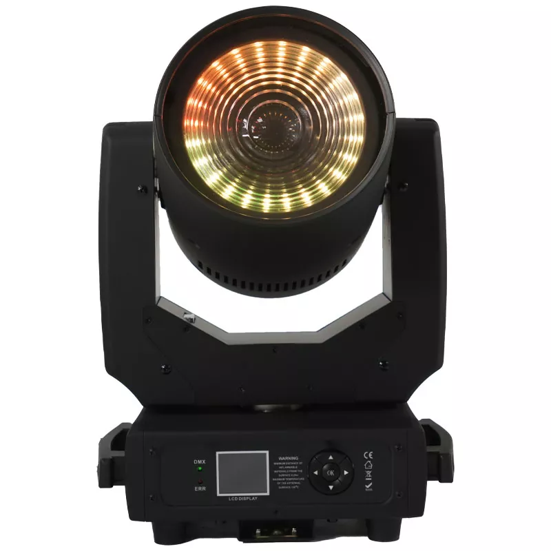 6 150W LED Zoom Wash Moving Head 120W RGBL Main Light 24pcs RGB Ring Light 4°-48° Zoom Frost Effect 16bit Pan Tilt Stage Event Lighting for Banquet Show Club DJ Studio TV Station