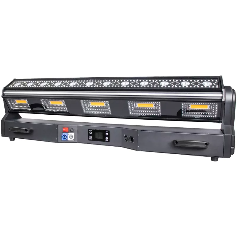 2026 New 800W Multi Effect Stage Light Golden Yellow Beam RGB Wash Strobe Flow Strip Effect Dynamic Strip Lighting DMX512 Rotatable Fixture for Party Bar Show Indoor Entertainment Performance Events