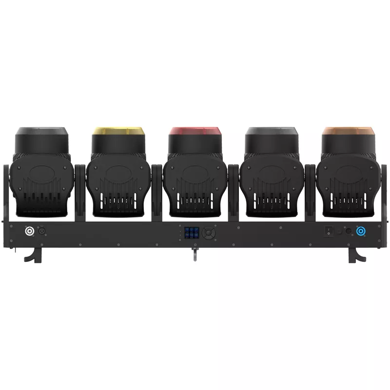 New 5 Heads 120W RGB Lemon Yellow Moving Head Light DMX512 RDM Control Beam Wash Strobe Effect Stage Lighting for Disco Wedding Club Park Event