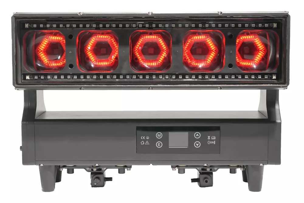 IP65 Waterproof 5*60W RGBW 4in1 LED Zoom Bar Light 2.5°-32° Zoom RDM DMX Control Individual Control 2500K-7000K CTT Linear Zoom Stage Event Lighting for Concert Festival Wedding Landscape Bar