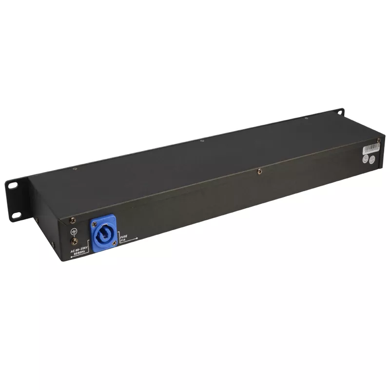 19 Inch 1U 8-Way DMX512 Distributor 1-In 8-Out Isolated Signal Amplifier Neutrik 3Pin XLR LED Indicator Stage Lighting Controller Signal Distribution Equipment Performance  Individual LED Lighting Amplifier 1-In 8-Out DMX512 Amp