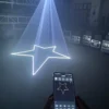 效果 (2) 15W RGB Laser Light 25KPPS Bluetooth High Speed Scanner ±25° Wide Scanning Angle IP51 Waterproof APP DMX ILDA Interface Indoor Stage Laser Projector Beam Effect for Club Performance Venues Entertainment Events