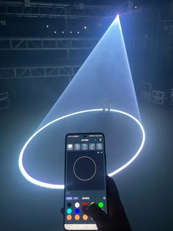 效果 (4) 15W RGB Laser Light 25KPPS Bluetooth High Speed Scanner ±25° Wide Scanning Angle IP51 Waterproof APP DMX ILDA Interface Indoor Stage Laser Projector Beam Effect for Club Performance Venues Entertainment Events