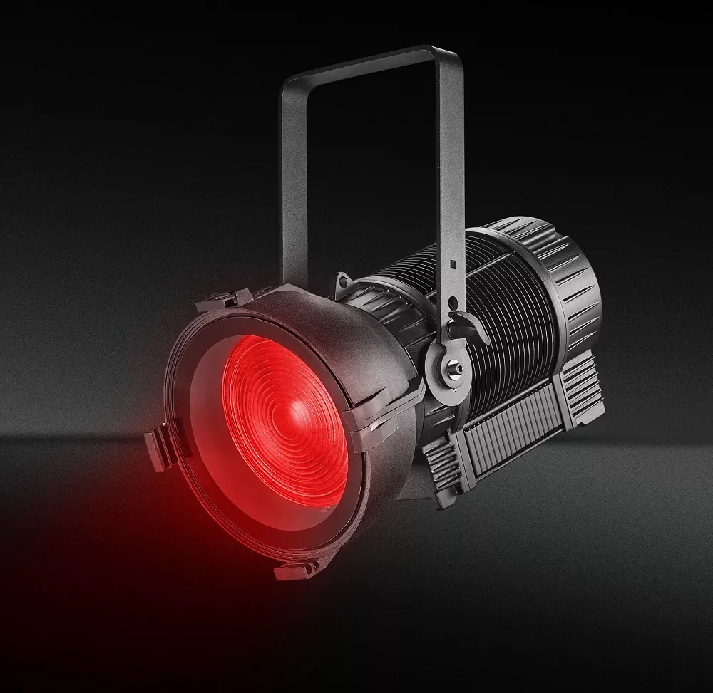IP54 Waterproof 300W 600W LED Fresnel Light Auto Zoom 15-55° RGBAL 5in1 Die-Cast Aluminum 2700-12000K CCT CRI90+ DMX RDM Fanless Outdoor Stage Lighting Spotlight for Theater Gala Concert Church Ceremony