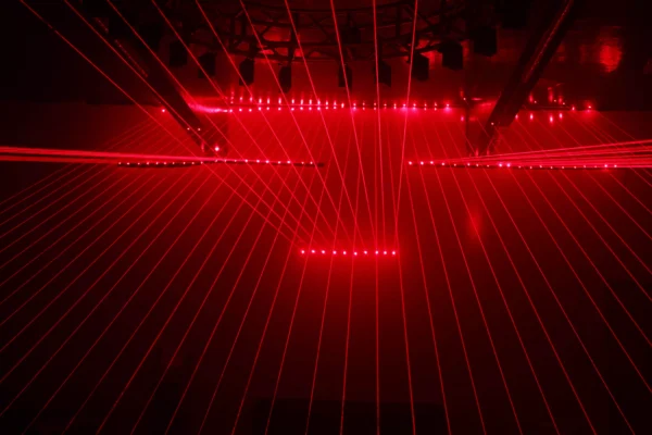 10 Heads Parallel Red Laser Bar 100mW Bar Beam Effects Dustproof DMX512 Lightweight Stage Laser Light Key Switch Remote for Club KTV Party Lighting Indoor Entertainment Device