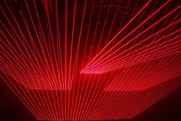 10 Heads Parallel Red Laser Bar 100mW Bar Beam Effects Dustproof DMX512 Lightweight Stage Laser Light Key Switch Remote for Club KTV Party Lighting Indoor Entertainment Device