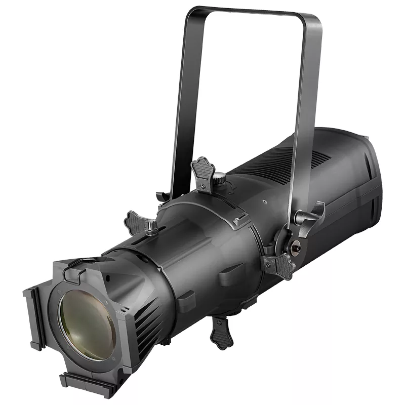 150W 200W 300W COB Profile Light Nichia Import LED CW WW 2IN1 RGBW Ra≥90 Four Optional Fixed Lens Manual Focus Iris DMX Master-Slave IP20 Stage Spot Fixture Silent Fan Spotlight Equipment Indoor Gallery Theatre Decor Lighting Unit Space-Saving Commercial Event Accent Lamp