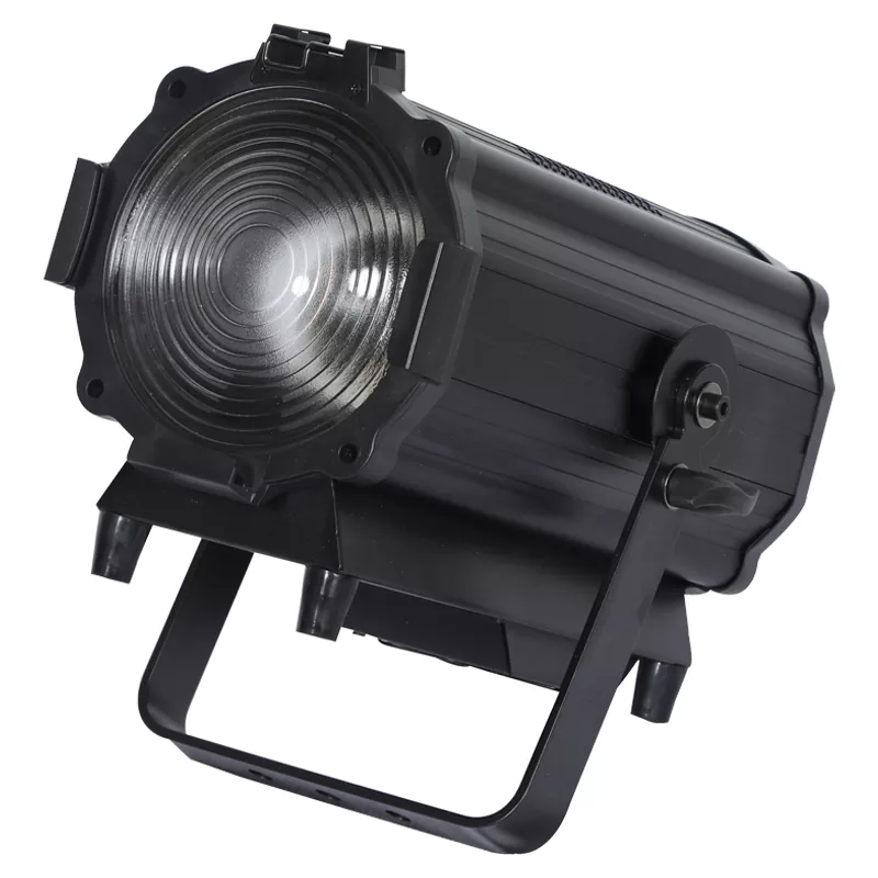 01 150W 200W 300W Zoom Fresnel Spotlight Imported COB LED CW WW 2IN1 RGBW Ra≥90 15-50Deg Manual Auto Zoom Aluminum DMX Master-Slave Sound Control IP20 Stage Lamp Silent Pccooler Fan Indoor Shooting Equipment Professional Studio Fixture for Theatre Wedding Commercial Event Lighting