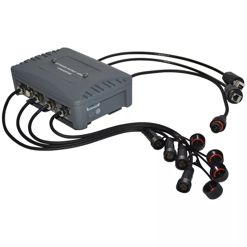 Outdoor Cast Aluminum ArtNet 4DMX Converter Zero Latency ArtNet DMX RDM Waterproof XLR Full Isolation Universal Voltage Bidirectional Network DMX Transceiver Expandable Stage Signal Converter IP65 Professional Lighting Control Accessory for Large Outdoor Live Events
