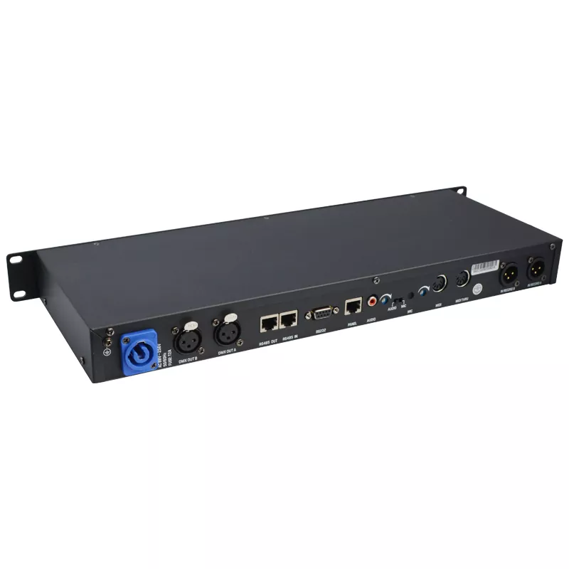 01 1024CH DMX Recorder Dual Interfaces 512M Storage 8 Programs Multi Cycle Single MIDI Mode Adjustable Speed Mic AV Input MIDI Sync USB Backup RJ45 RS232 Global Voltage Rack Device Professional Lighting Recorder for Club Party Stage Small Live Venues 8 Groups Recording Player
