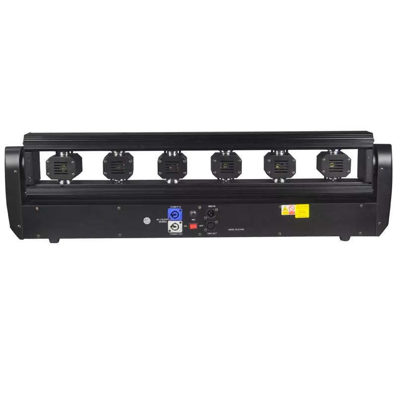 01 Six-head Red Swing Moving Head Laser 500mW Semiconductor TTL Modulation 240° Y-axis 11/19/24CH DMX Sound Auto Master-Slave Skynet Flow Strobe Effects 180W Indoor Stage Light Entertainment Fixture Indoor Performance Equipment for Bar KTV Banquet Hall Dance Studio Live Music Party Club