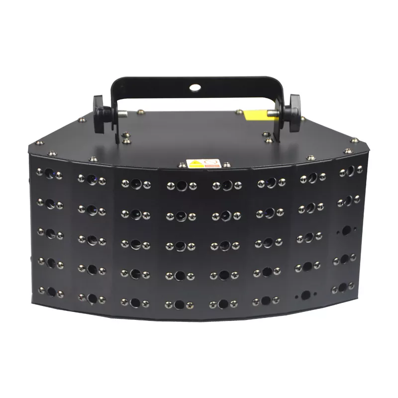 40-beam Laser Red RGB Array 5×8 Layout 50°Horizontal 30°Vertical Scan Single-mode Diode 41CH DMX Sound Auto Manual Key Interlock 50W Compact 2.9Kg Stage Light Matrix Small Divergence Universal Voltage Laser Projector for Large Performance Venues Entertainment Lighting Equipment