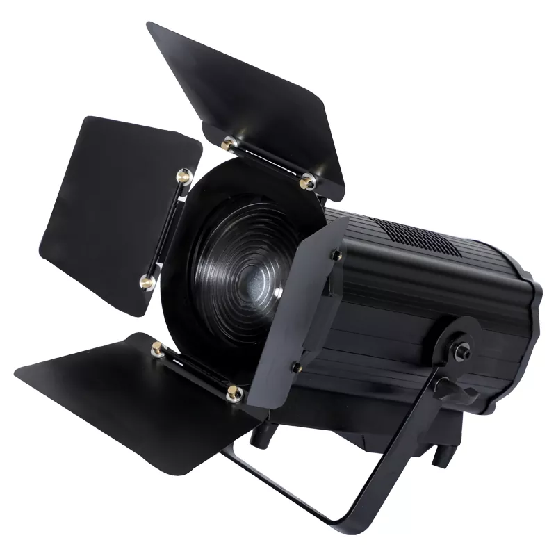 02 150W 200W 300W Zoom Fresnel Spotlight Imported COB LED CW WW 2IN1 RGBW Ra≥90 15-50Deg Manual Auto Zoom Aluminum DMX Master-Slave Sound Control IP20 Stage Lamp Silent Pccooler Fan Indoor Shooting Equipment Professional Studio Fixture for Theatre Wedding Commercial Event Lighting