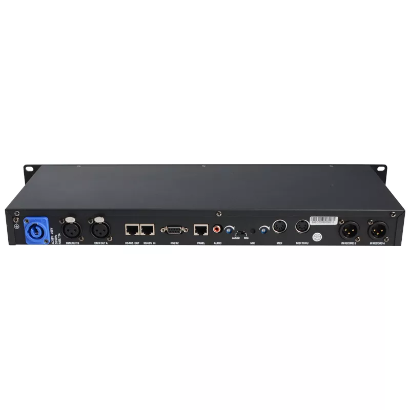 02 1024CH DMX Recorder Dual Interfaces 512M Storage 8 Programs Multi Cycle Single MIDI Mode Adjustable Speed Mic AV Input MIDI Sync USB Backup RJ45 RS232 Global Voltage Rack Device Professional Lighting Recorder for Club Party Stage Small Live Venues 8 Groups Recording Player