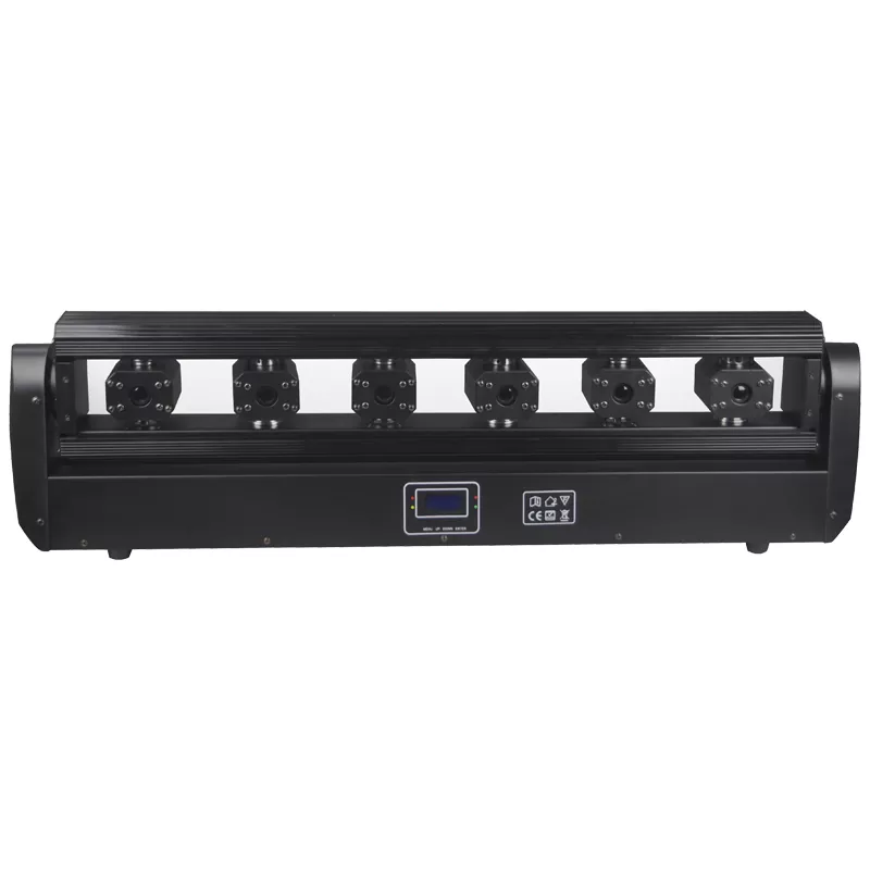02 Six-head Red Swing Moving Head Laser 500mW Semiconductor TTL Modulation 240° Y-axis 11/19/24CH DMX Sound Auto Master-Slave Skynet Flow Strobe Effects 180W Indoor Stage Light Entertainment Fixture Indoor Performance Equipment for Bar KTV Banquet Hall Dance Studio Live Music Party Club