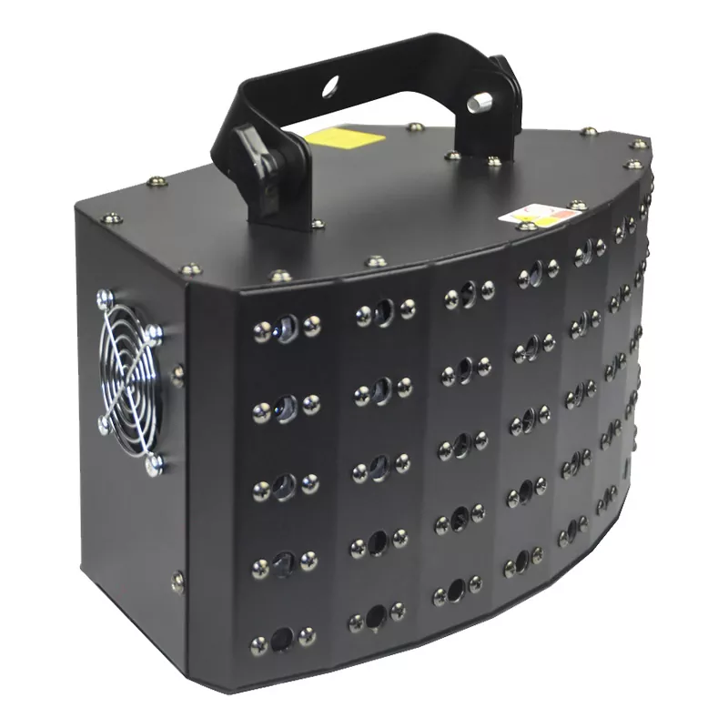 40-beam Laser Red RGB Array 5×8 Layout 50°Horizontal 30°Vertical Scan Single-mode Diode 41CH DMX Sound Auto Manual Key Interlock 50W Compact 2.9Kg Stage Light Matrix Small Divergence Universal Voltage Laser Projector for Large Performance Venues Entertainment Lighting Equipment
