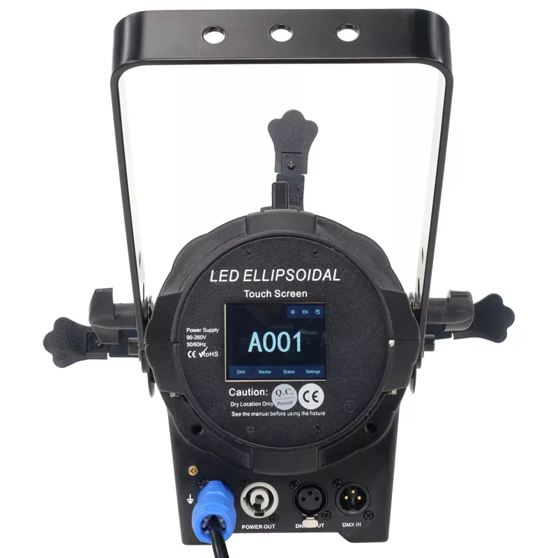 02 400W 600W CW WW 2IN1 COB Profile Spot Bi-Color 3000-6000K Ra≥90 Four Dim Curves Variable Freq RDM DMX Master-Slave Aluminum IP20 Aspheric Optic Stage Lamp Manual Zoom Silent Copper Cooling Indoor Wedding Gallery Spotlight Unit for Commercial Event Broadcast Studio Lighting Fixture