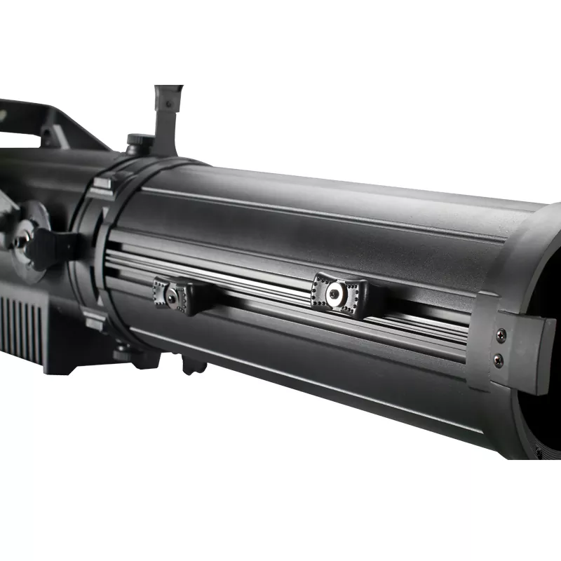 200W 300W COB RGBW CW WW LED Profile Spotlight Manual Zoom 50000H Lifespan 12-30/25-50Deg Aspheric Lens Four Dim Curves RDM DMX Master-Slave IP20 Aluminum Stage Lamp Studio Light for Wedding Gallery Commercial Stage Lighting Unit