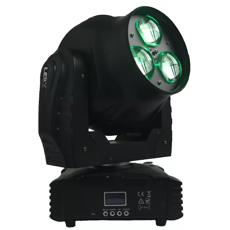 02 3*40W RGBW Bee Eye Moving Head 95W 10/17 DMX OLED 3pin XLR IEC Stage Light 50000H Long Lifespan Smooth RGBW Color Mix Variable Strobe Multi Dynamic Beam Effects Lighting Equipment Indoor Performance Lamp